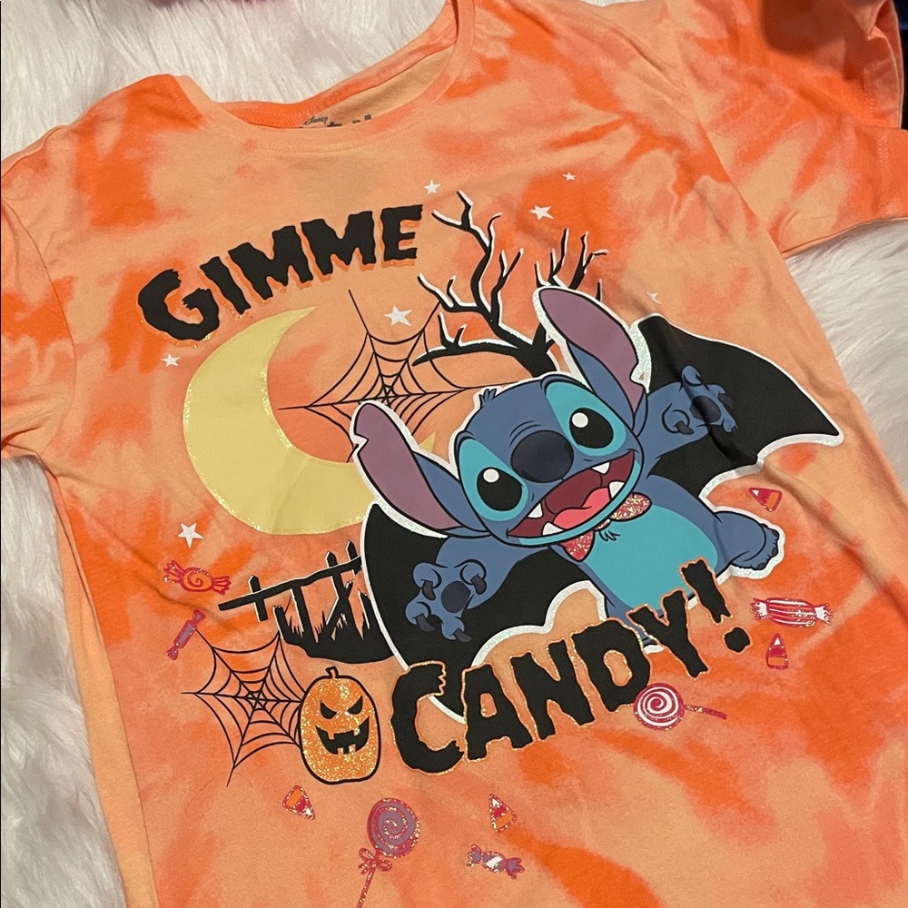 Disney Orange Halloween Stitch Kids Costume T-Shirt